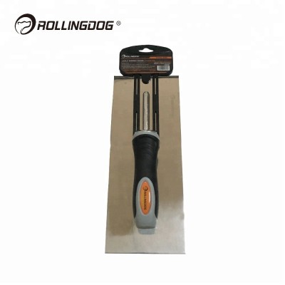 Rollingdog 280*115mm Flat Blade Stainless Steel Rubber Handle Pointed Margin Plastering Mason Trowel